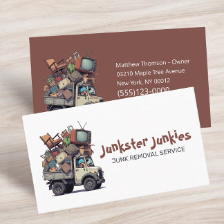 Junk Removal Garbage Hauling Truck Service Business Card