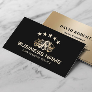 Junk Removal & Hauling Black Gold Cleaning Service Business Card