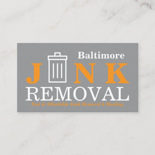 Junk Removal & Hauling Business Card (Front)
