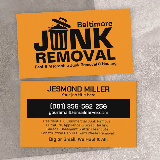Junk Removal & Hauling  Business Card (Creator Uploaded)