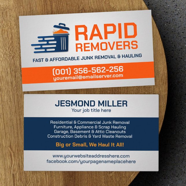 Junk Removal & Hauling  Business Card (Creator Uploaded)