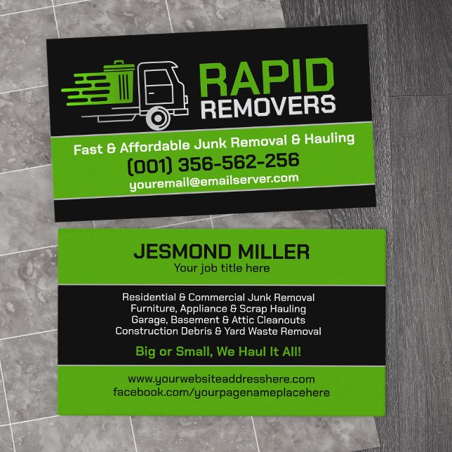 Junk Removal & Hauling  Business Card (Creator Uploaded)