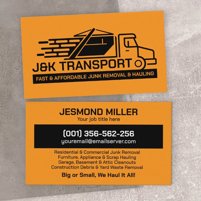 Junk Removal & Hauling  Business Card (Creator Uploaded)