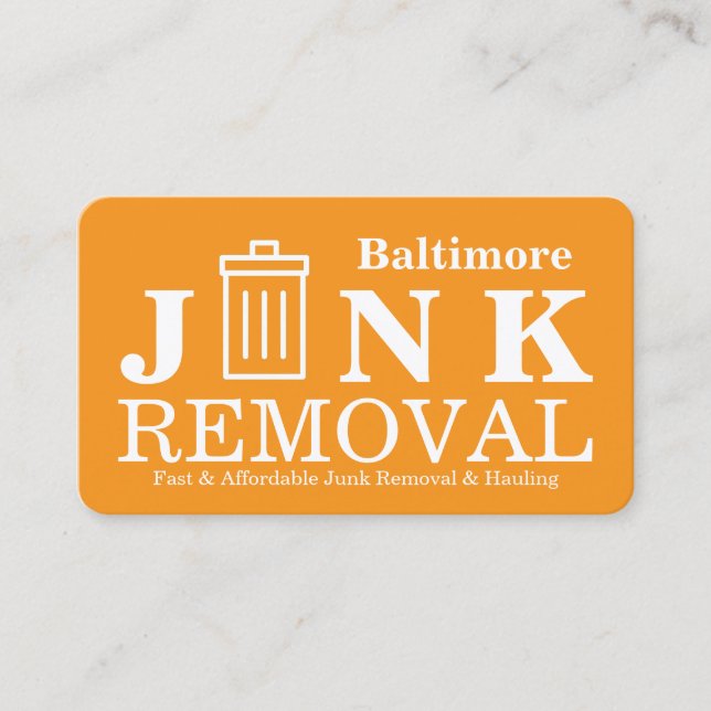 Junk Removal & Hauling Business Card (Front)