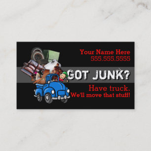 Junk removal.Hauling.Garbage.Promotional Business Card