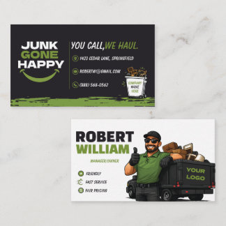 Junk Removal | Personalised Waste Hauling Cleanup Business Card