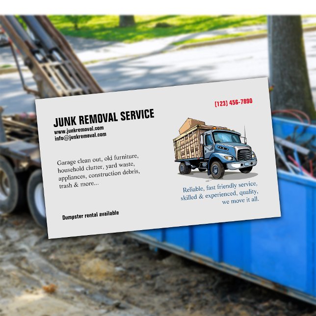 Junk Removal Service Business Card (Creator Uploaded)