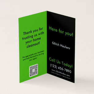 Junk Removal Thank You Card - Custom Residential 