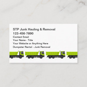 Junk Removal Trash Hauling Theme Business Card