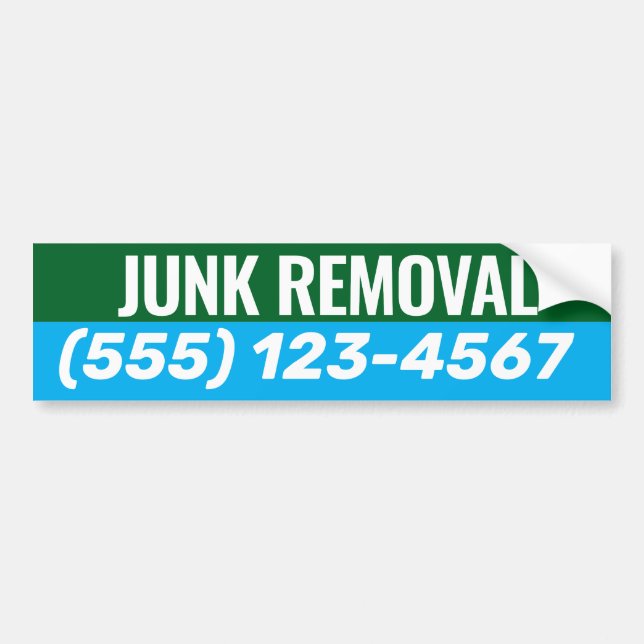Junk Removal & Waste Hauling Bumper Sticker (Front)