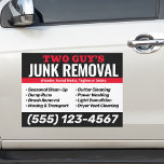 Junk & Waste Hauling Car Magnet<br><div class="desc">eye catching bold font colours in red and black</div>