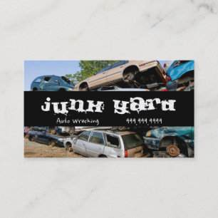 Junk Yard Auto Wrecking Removal Recycling Metal Business Card