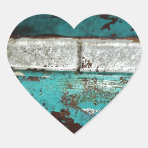 Junk Yard vintage car 50's teal aqua Heart Sticker