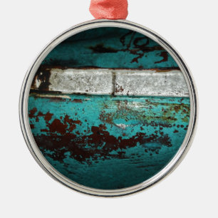 Junk Yard vintage car 50's teal aqua Metal Tree Decoration