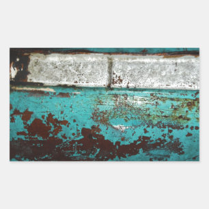 Junk Yard vintage car 50's teal aqua Rectangular Sticker
