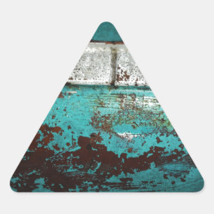 Junk Yard vintage car 50's teal aqua Triangle Sticker