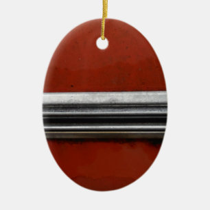 Junk Yard vintage car, Red and Silver Old Paint Ceramic Tree Decoration