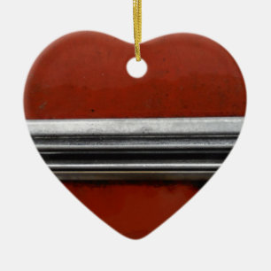 Junk Yard vintage car, Red and Silver Old Paint Ceramic Tree Decoration