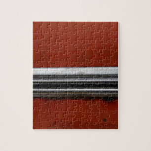 Junk Yard vintage car, Red and Silver Old Paint Jigsaw Puzzle