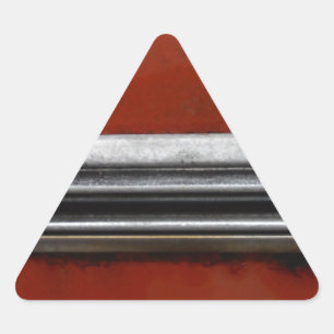 Junk Yard vintage car, Red and Silver Old Paint Triangle Sticker