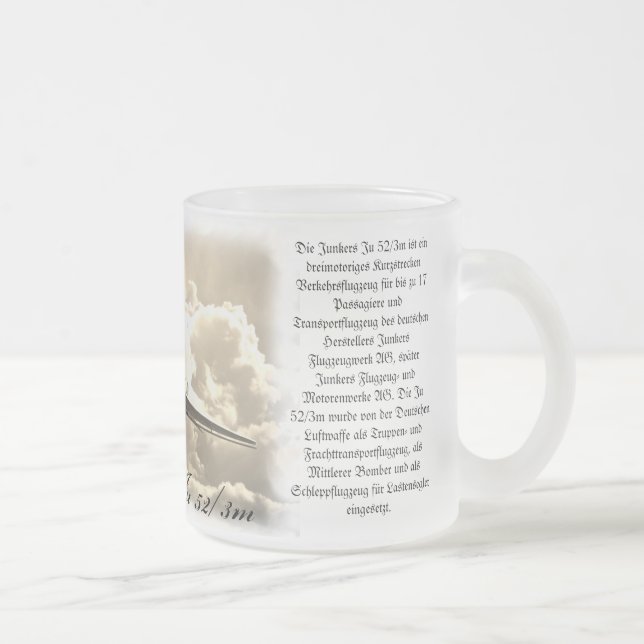 Junkers Ju 52 Edel Frosted Glass Coffee Mug (Right)