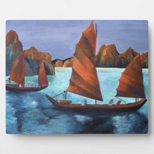 Junks In The Descending Dragon Bay Plaque