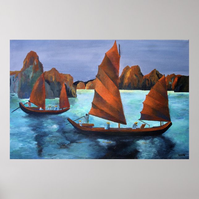 Junks In The Descending Dragon Bay Poster (Front)