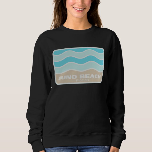 Juno Beach Florida Retro FL Waves Beach Souvenir Sweatshirt (Front)