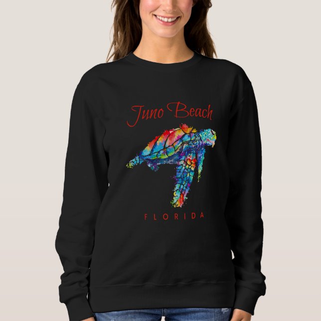 Juno Beach Florida Watercolor Sea Turtle Sweatshirt (Front)