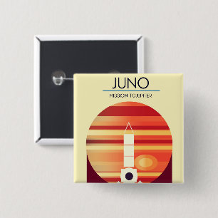Juno - Mission to Jupiter Space art 15 Cm Square Badge