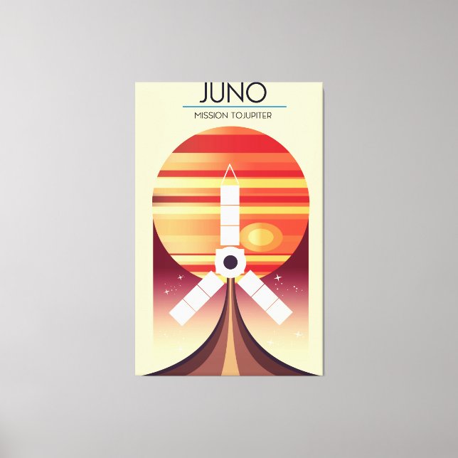 Juno - Mission to Jupiter Space art Canvas Print (Front)