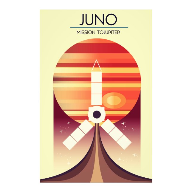 Juno - Mission to Jupiter Space art Photo Print (Front)