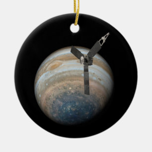 Juno Spacecraft at Planet Jupiter Ceramic Tree Decoration