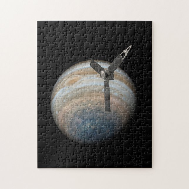 Juno Spacecraft at Planet Jupiter Jigsaw Puzzle (Vertical)