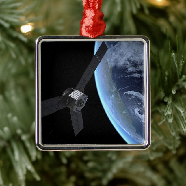 Juno Spacecraft During Its Earth Flyby Metal Tree Decoration (Tree)