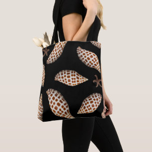 Junonia Seashell Black Tote