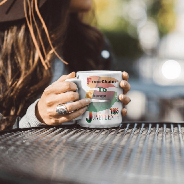 junteenth 1865 from chains to change  Two-Tone coffee mug (Creator Uploaded)