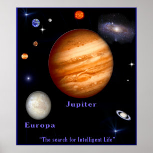 Jupiter and Europa Poster