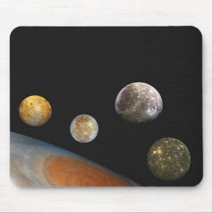 Jupiter and Four Moons Galilean Satellites Mouse Mat