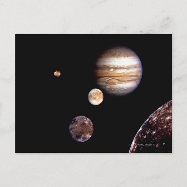 Jupiter and its Moons Postcard (Front)
