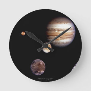 Jupiter and its Moons Round Clock