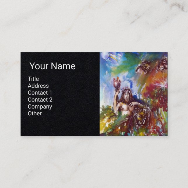 JUPITER AND LION Greek Mythology,Black Paper Business Card (Front)