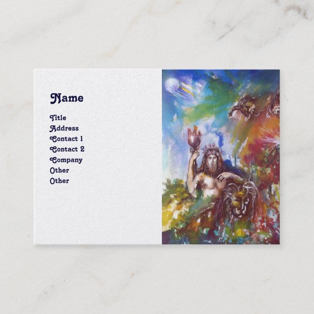 JUPITER AND LION , white pearl paper Business Card (Front)