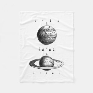Jupiter And Saturn Planet Fleece Blanket