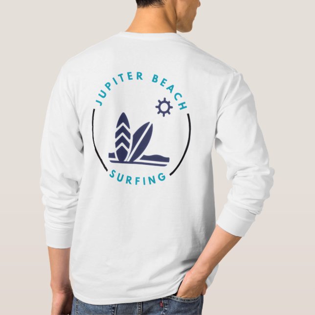 Jupiter Beach Florida Surfing T-Shirt (Back)