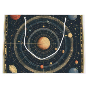 Jupiter-Centred Celestial Chart Design (3) Large Gift Bag