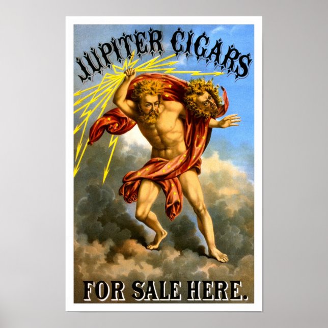 Jupiter Cigars, 1868. Vintage Advertising Poster (Front)