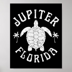 Jupiter Florida Beach Sea Turtle Summer Vacation  Poster
