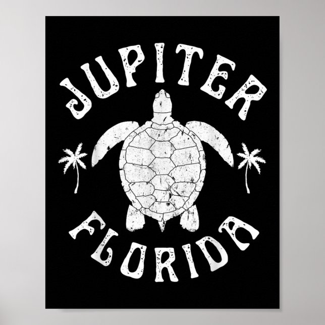 Jupiter Florida Beach Sea Turtle Summer Vacation  Poster (Front)