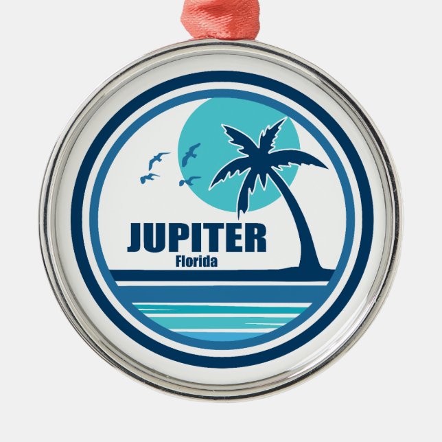 Jupiter Florida Palm Tree Birds Metal Tree Decoration (Front)